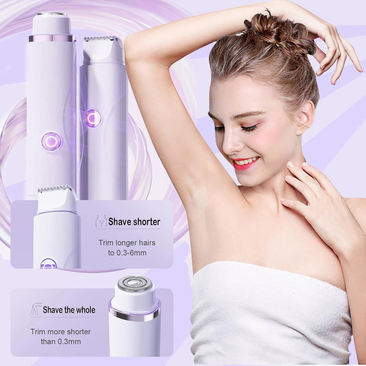 Women’s Bikini Trimmer 2-in-1 – Rechargeable Body & Bikini Hair Trimmer for Smooth, Easy Grooming
