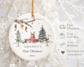 Baby Girl's First Christmas Ornament 2026 | Personalized Ceramic Keepsake & New Baby Gift