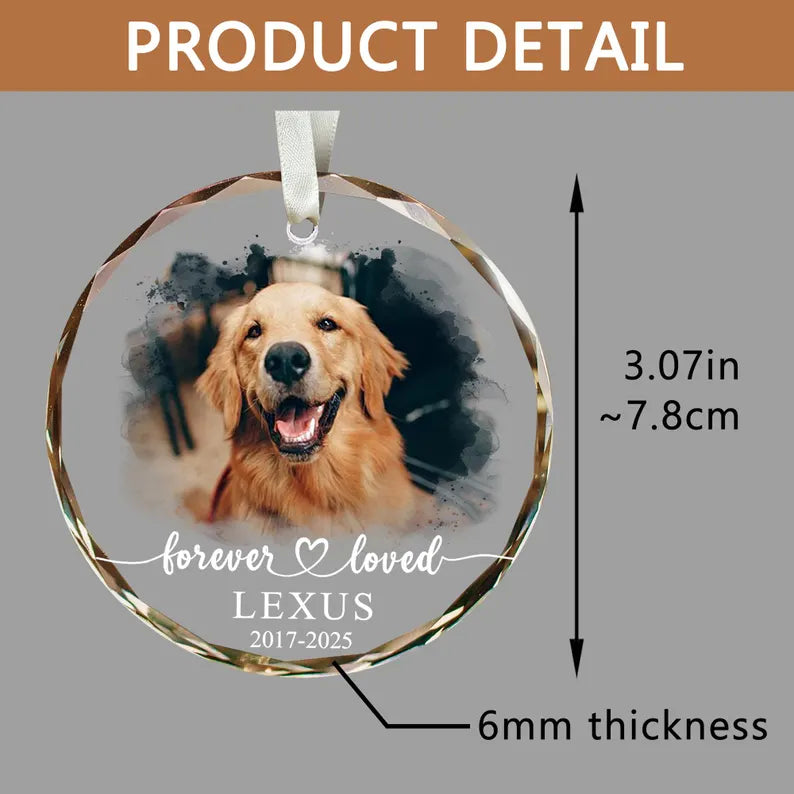 Personalized Dog Memorial Photo Ornament | Pet Loss Sympathy Gift, Custom Christmas Keepsake