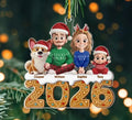 Personalized Family & Pet Christmas Ornament 2026 | Custom Family of 3, 4, 5 with Dog or Cat Keepsake