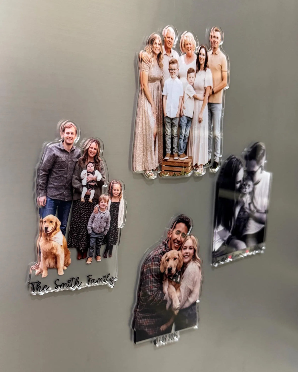 Custom Family Photo Magnet | Personalized Acrylic Picture Fridge Magnet, Christmas Gift & Decoration