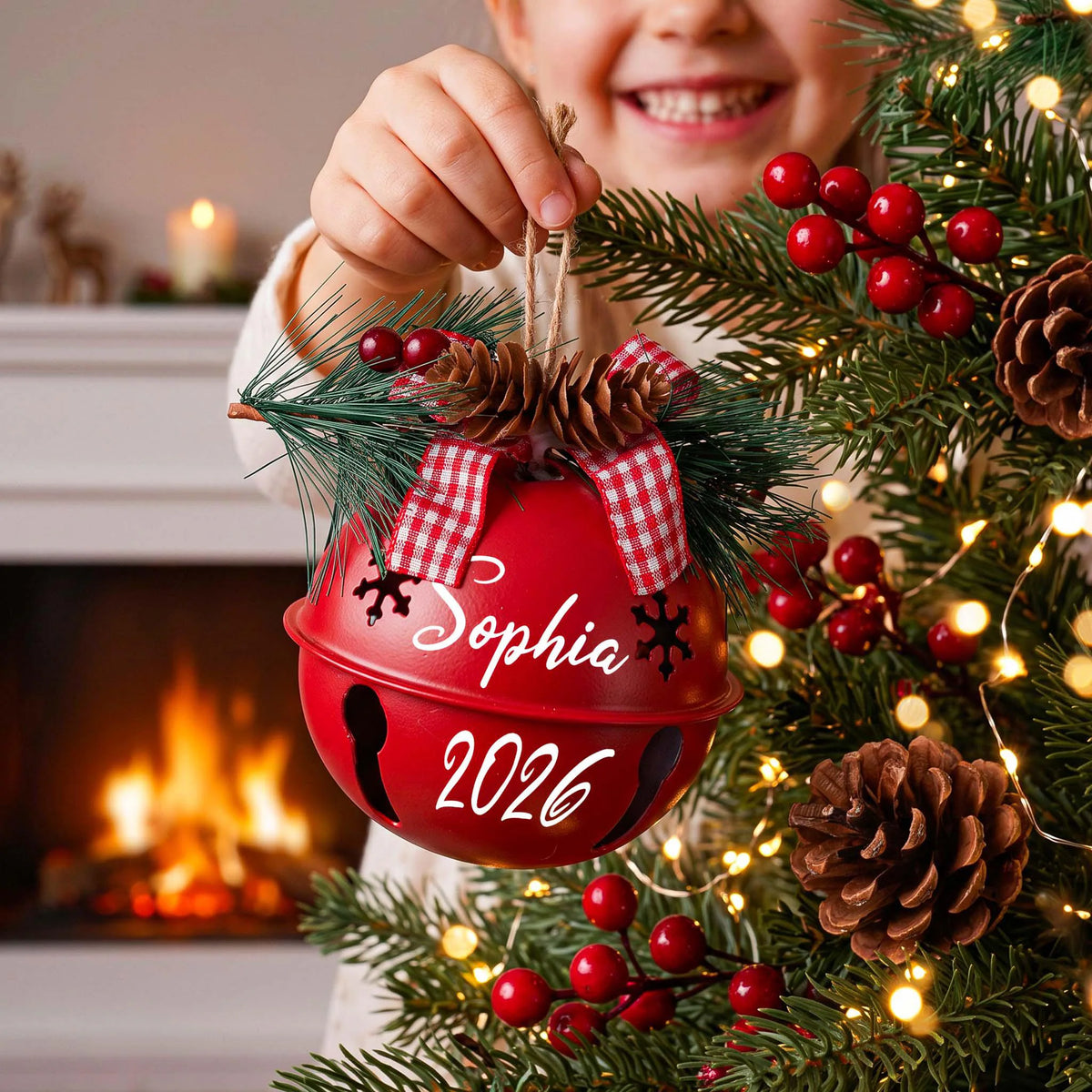 Personalized Jingle Bell Christmas Ornament 2026 | Custom Name Bell Keepsake & Tree Decoration
