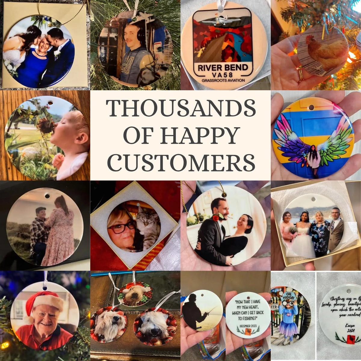 Custom Photo Christmas Ornament 2026 | Personalized Double-Sided Picture Ornament, Front & Back